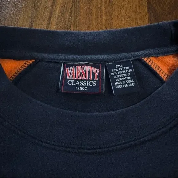 ILLINOIS Fighting Illini Vintage 80s 90s Embroidered Crew Sweatshirt Size 2X XXL